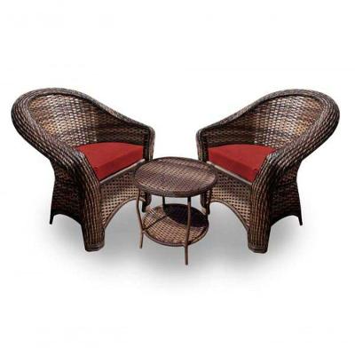 Conjunto De Poltronas 2 Poltronas + 1 Mesa Centro Vermelho