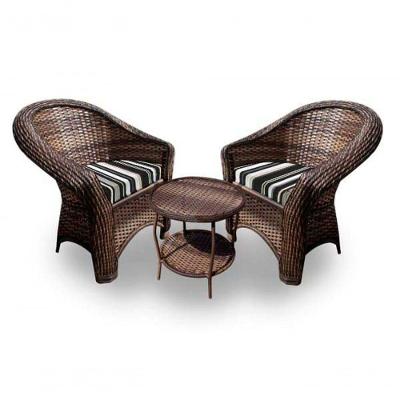 Conjunto De Poltronas 2 Poltronas + 1 Mesa Centro Preto