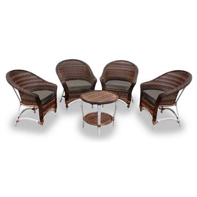 Conjunto De Poltronas Alumínio 4 Poltronas + 1 Mesa Centro.