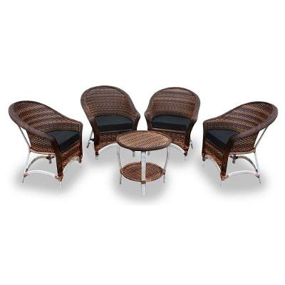 Conjunto De Poltronas Alumínio 4 Poltronas + 1 Mesa Centro.