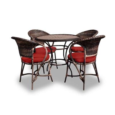 Conjunto De Mesa 4 Poltronas + 1 Mesa Vermelho