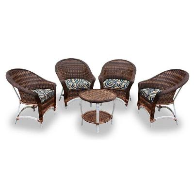 Conjunto De Poltronas Alumínio 4 Poltronas + 1 Mesa Centro