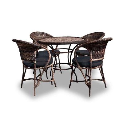 Conjunto De Mesa Arcobalena 4 Poltronas + 1 Mesa Duna Preto