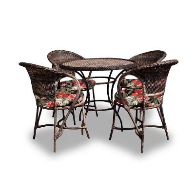 Conjunto De Mesa Arcobalena 4 Poltronas + 1 Mesa Maui Preto