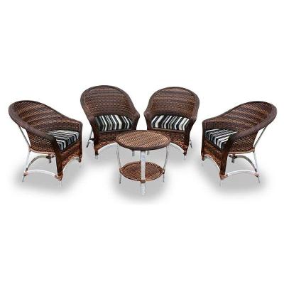 Conjunto De Poltronas Alumínio 4 Poltronas + 1 Mesa Centro.