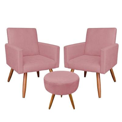 Kit 02 Poltronas 01 Puff Larissa Rose De