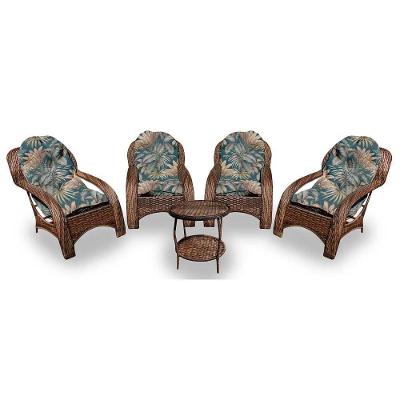 Conjunto De 4 Poltronas + 1 Mesa Centro Palmares