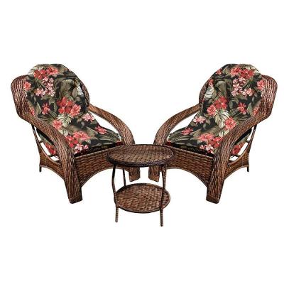 Conjunto De 2 Poltronas + Mesa De Centro Maui Preto