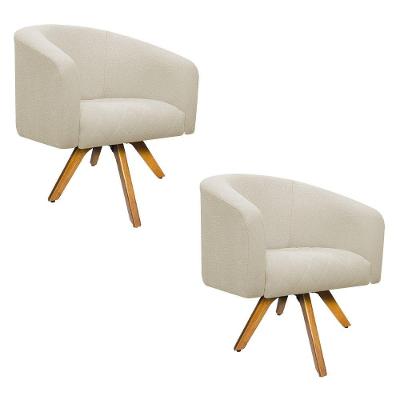 Kit 02 Poltronas Luiza Linho Bege