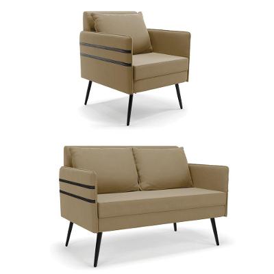 Kit 01 Namoradeira E 01 Poltrona Suede Marrom Rato