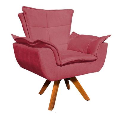 Poltrona Giratória Opala Suede Rose