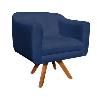 Kit 02 Poltronas Giratória Julia Azul Marinho