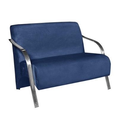 Poltrona Vênus Namoradeira Braço Aluminio Azul Bic