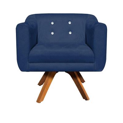 Kit 02 Poltronas Giratória Julia Azul Marinho