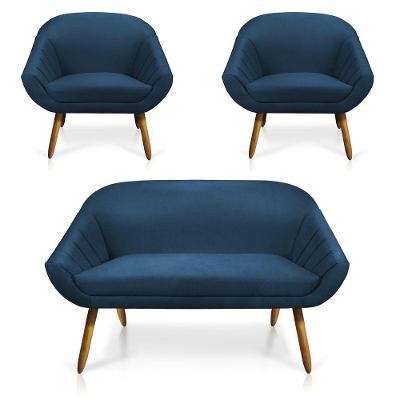 Kit 1 Namoradeira 2 Lugares 2 Poltronas Giovana Pés Palito