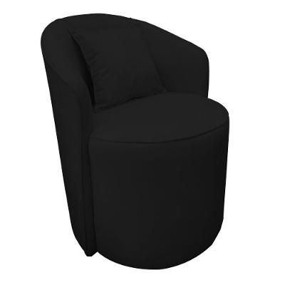 Poltrona Redonda Serena Suede Preto Base Fixa C05 - D'rossi