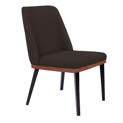 Cadeira De Jantar Bahia Suede Pés Chanfrado Tabaco - D'rossi Cor Marrom