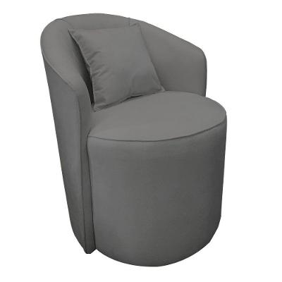Poltrona Redonda Serena Suede Base Fixa C05 - D'rossi Cor Cinza