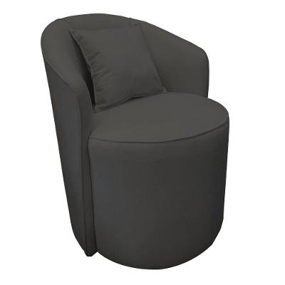 Poltrona Redonda Serena Suede Base Fixa C05 - D'rossi Cor Grafite