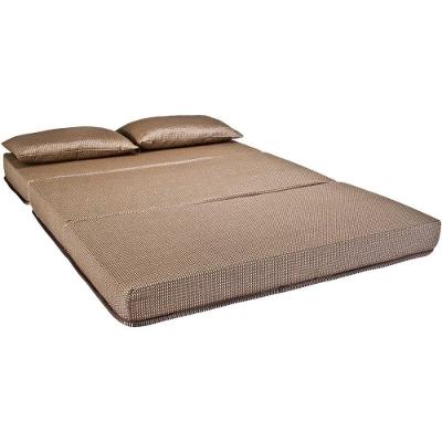 Sofá Cama p/Sala Luck Puff D23 Tecido Marrom Quadriculado - Luckspuma