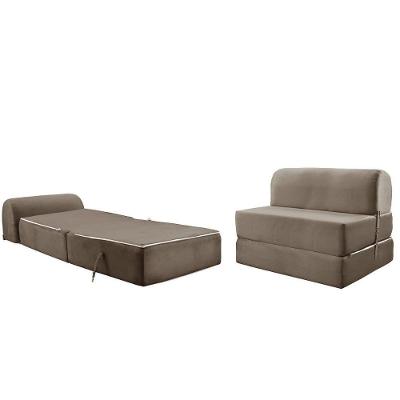 Sofá Cama p/Sala New Extra Suede Cinza - Paropas