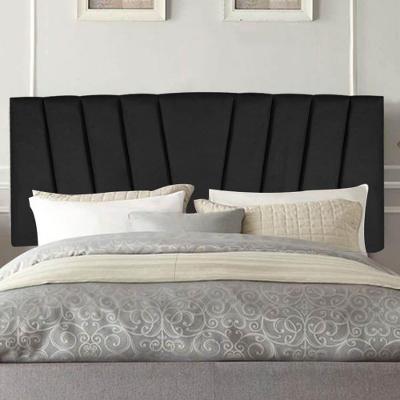 Painel Estofada Bélgica 195cm King Size Para Cama Box Quarto Suede Preto - Gat Magazine