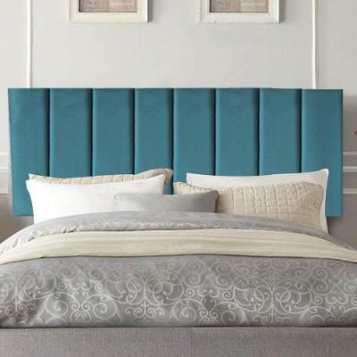 Painel Estofada Carla 195cm King Size Para Cama Box Quarto Suede Azul Turquesa - Gat Magazine