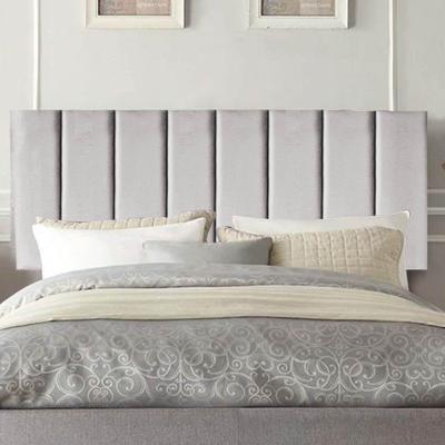 Painel Estofada Carla 140cm Casal Para Cama Box Quarto Suede Cinza Claro - Gat Magazine