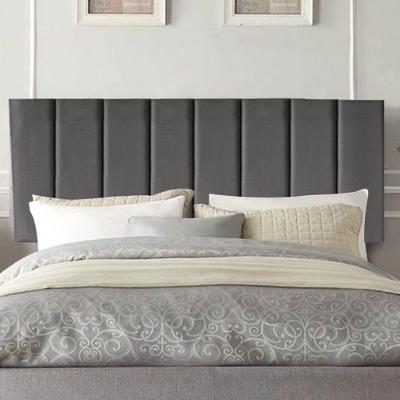 Painel Estofada Carla 140cm Casal Para Cama Box Quarto Suede Cinza Escuro Grafite - Gat Magazine