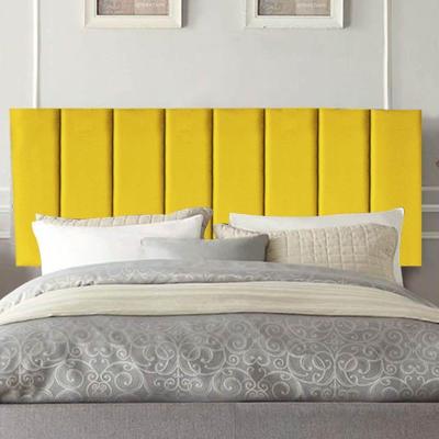 Painel Estofada Carla 195cm King Size Para Cama Box Quarto Suede Amarelo - Gat Magazine