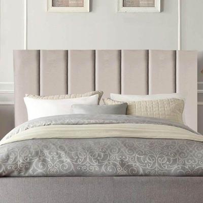 Cabeceira Estofada Carla 195cm King Size Para Cama Box Quarto Suede Bege - Gat Magazine