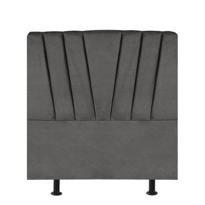 Cabeceira Estofada Bélgica 90cm Solteiro Para Cama Box Suede Cinza Escuro Grafite Gat Magazine