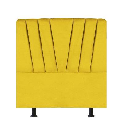 Cabeceira Estofada Bélgica 100cm Solteiro Para Cama Box Quarto Corino Amarelo - Gat Magazine