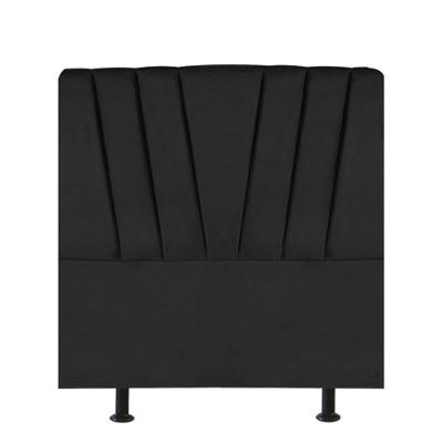 Cabeceira Estofada Bélgica 100cm Solteiro Para Cama Box Quarto Corino Preto - Gat Magazine