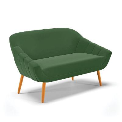 Namoradeira 02 Lugares Giovana Suede Pés Palito Castanho - D'rossi Verde