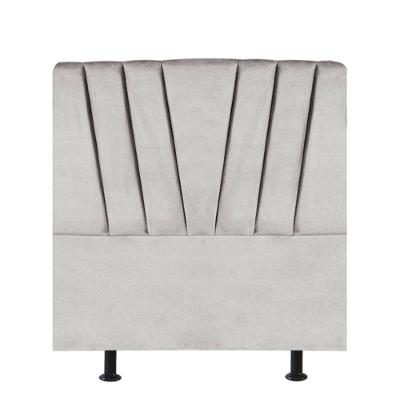 Cabeceira Estofada Bélgica 90cm Solteiro Para Cama Box Quarto Suede Cinza Claro - Gat Magazine