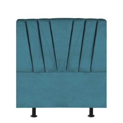 Cabeceira Estofada Bélgica 90cm Solteiro Para Cama Box Quarto Suede Azul Turquesa - Gat Magazine