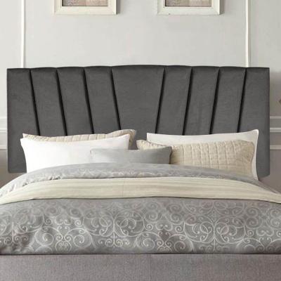 Painel Estofada Bélgica 140cm Casal Para Cama Box Quarto Suede Cinza Escuro Grafite - Gat Magazine
