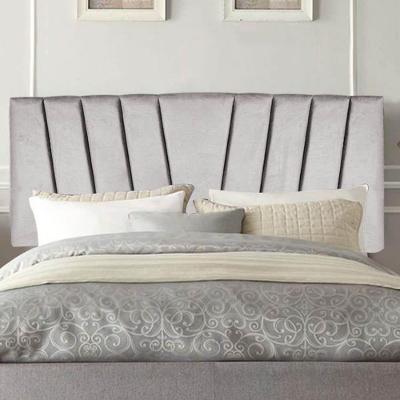 Painel Estofada Bélgica 140cm Casal Para Cama Box Quarto Suede Cinza Claro - Gat Magazine