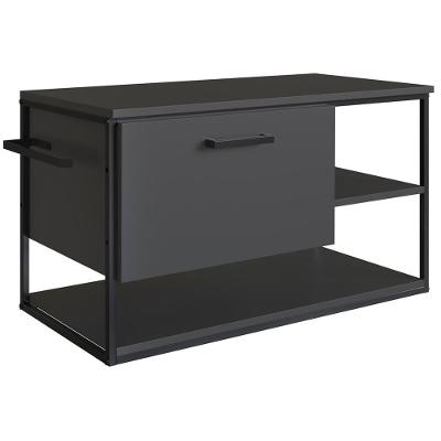 Gabinete Suspenso Para Cuba Banheiro 1 Pt Basc P1007 Preto Grafite Pp Preto Grafite