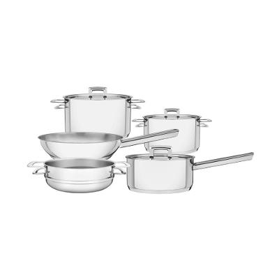 Jogo de Panelas Tramontina Aço Inox Fundo Triplo 5 Peças