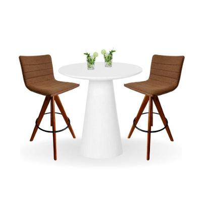Mesa Bistrô Cone 60 Cm Tampo Laca Branca Base Branca Branco