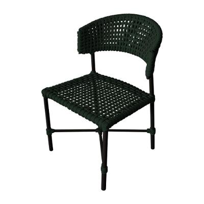 Cadeira Hortz Corda Náutica Base Em Alumínio Preto-verde Musgo - Cor: Verde