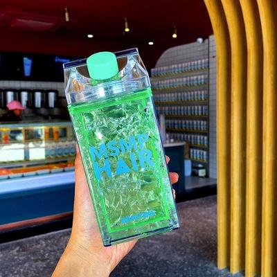 Squeeze Garrafa Copo Gel Congelante Canudo Bico Verde 400Ml