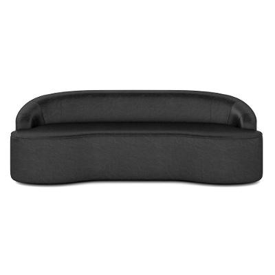 Sofá 4 Lugares Para Sala De Estar Living 260cm Theo D06 Sintético Preto - Mpozenato
