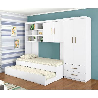 Jogo De Quarto Infantil Com 4 Peças Com 4 Portas E 2 Gavetas Chiara Cor Branco Phoenix Baby