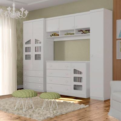 Jogo De Quarto Infantil Com 4 Peças Com 7 Portas E 7 Gavetas Eloisa Cor Branco Phoenix Baby