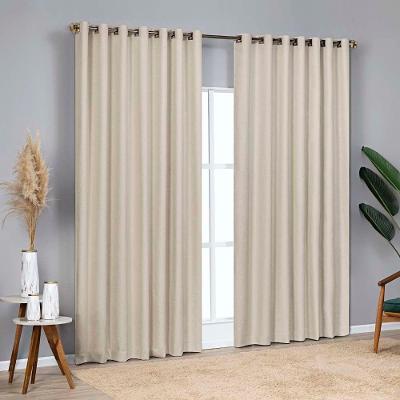 Cortina Blackout Linho Corta Luz 4,00x2,70m Varão 4m - Areia