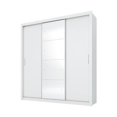 Guarda-roupas Casal 3 Portas De Correr e Espelho Cr35197 Branco