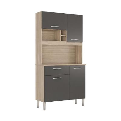 Armário De Cozinha Compacta 4 Portas e 1 Gaveta Cr20233 Avena-grafito